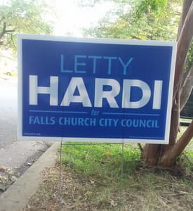 Letty Hardi for Falls Church City Council yard sign