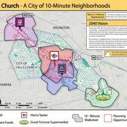 Map of Falls Church - A City of 10-Minute Neighborhoods
