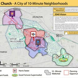 Map of Falls Church - A City of 10-Minute Neighborhoods